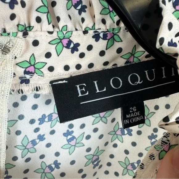 Eloquii Floral Print Ruffle Sleeve Dress Soze 26 - Picture 3 of 8